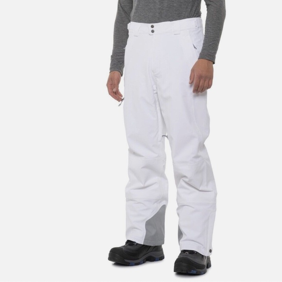 Columbia Titanium Omni Tech White Freestyles III Waterproof Ski Pant Mens Small - Picture 1 of 10